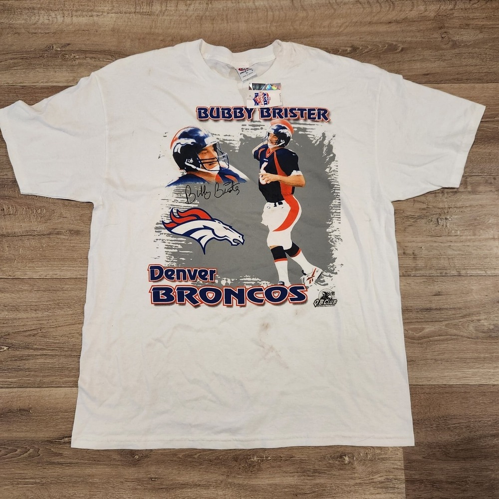 Vintage True Fan Game Day Denver Broncos Bubby Brister Qb Club White XL T-Shirt